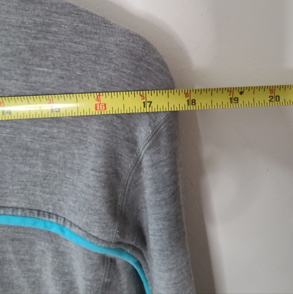 Lululemon Gray Track Jacket Full Zip Gray/Blue Stripe Accent S-M - Picture 16 of 16